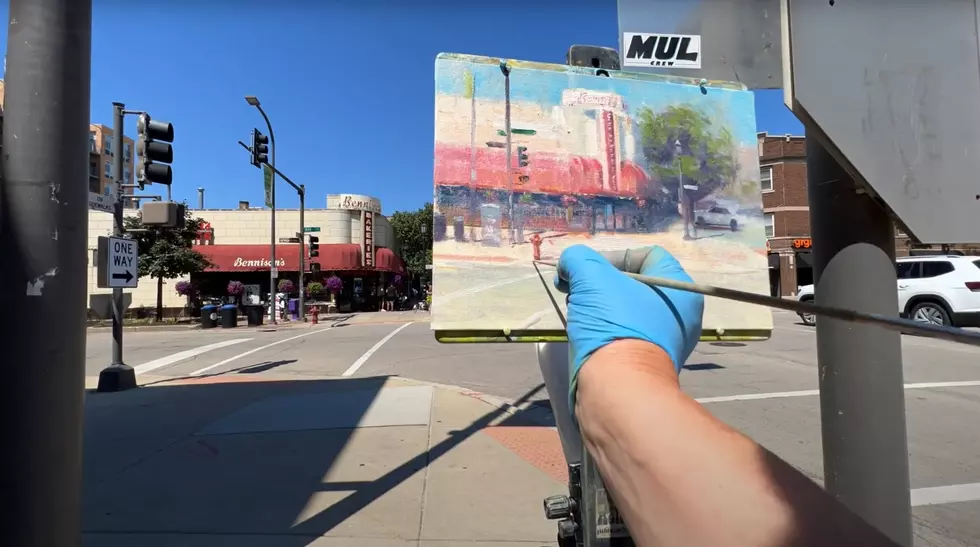 Illinois Street Artist Shows How He Painted a Bakery in Evanston